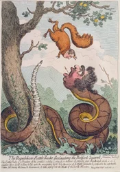 Le serpent à sonnettes républicain fascinant l